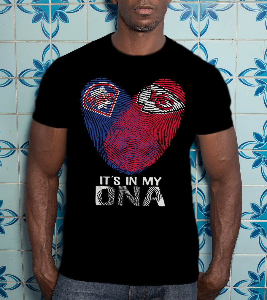 Philadelphia Phillies Chiefs It's In My DNA Fingerprint Heart T-Shirt