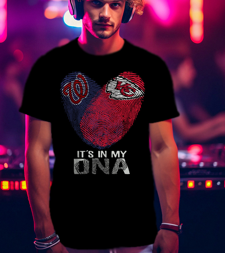 Washington Nationals Chiefs Fingerprint It's In My DNA T-Shirt