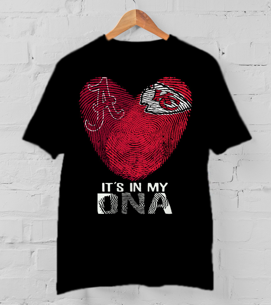 Alabama And Chiefs Heart Fingerprint It's In My Dna T-Shirt