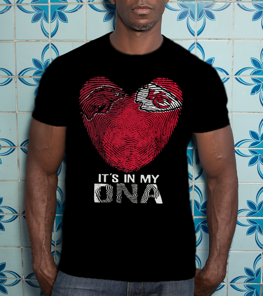 Arkansas Razorbacks Chiefs It's In My Dna Fingerprint Heart T-Shirt