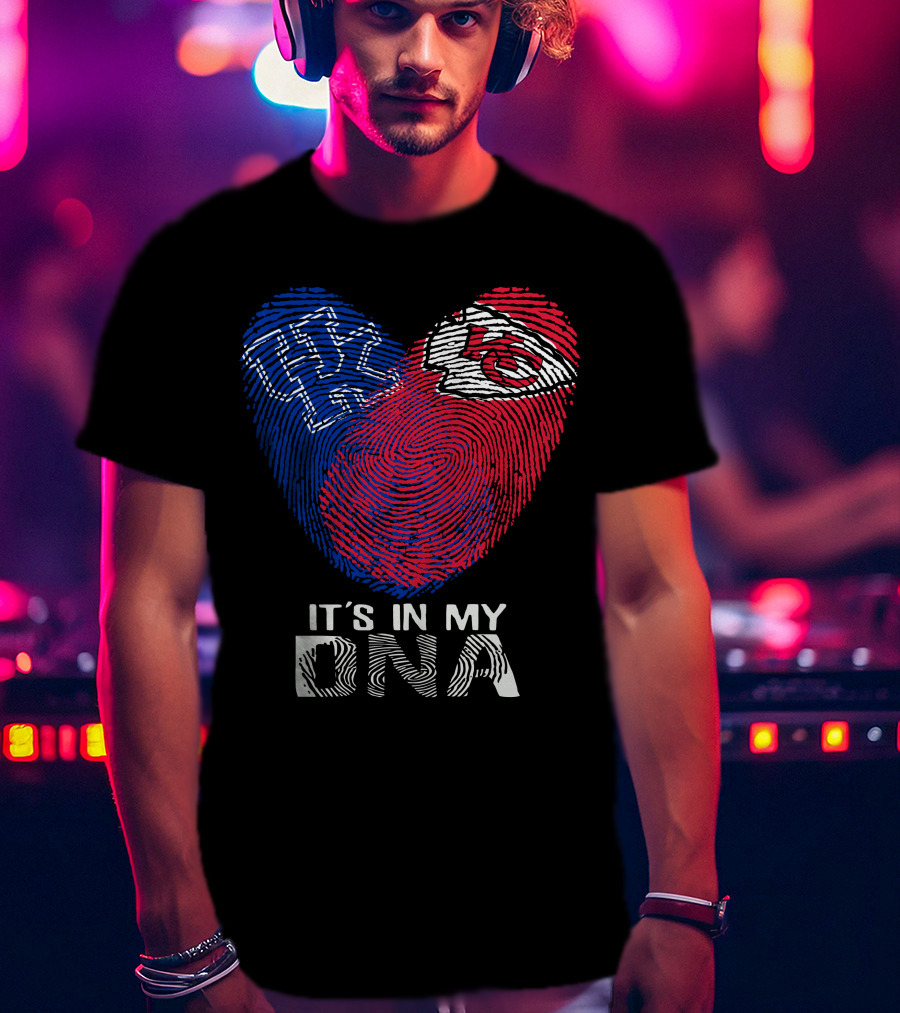Kentucky Wildcats Chiefs It's In My Dna Fingerprint Heart T-Shirt