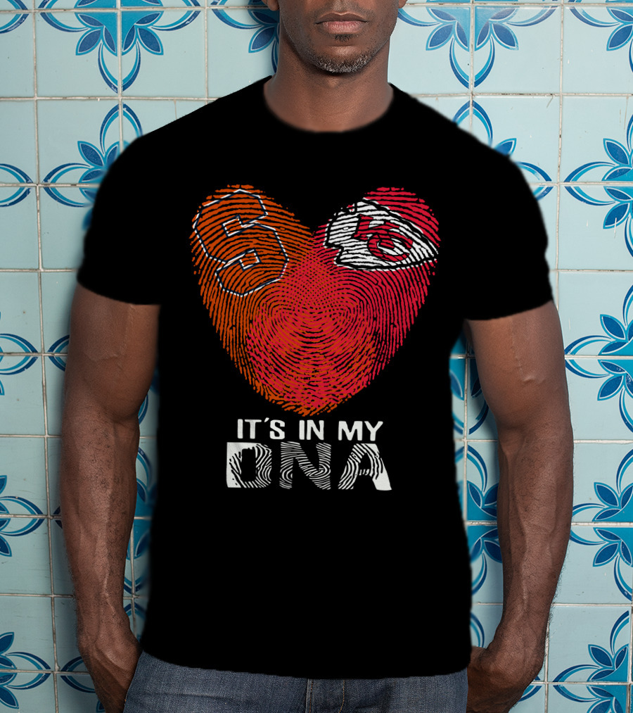 Syracuse Orange And Kansas City Chiefs It's In My DNA Fingerprint Heart T-Shirt