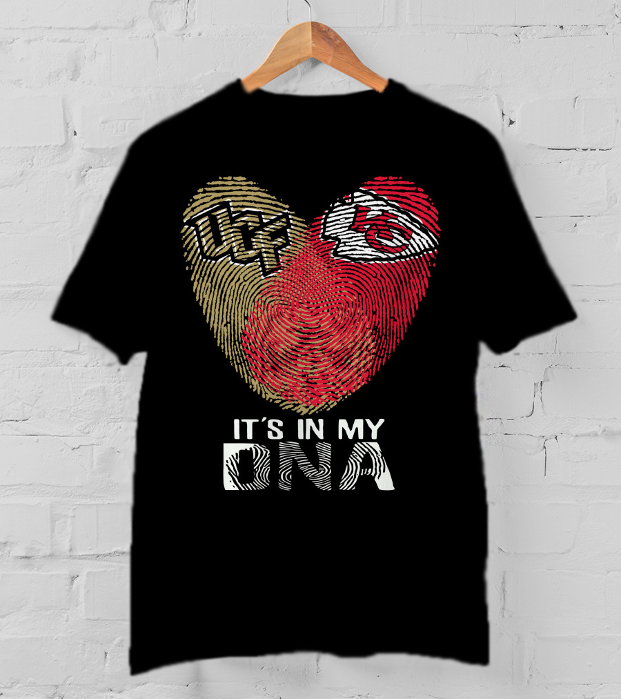 Ucf Knights Chiefs It's In My Dna Fingerprint Heart T-Shirt