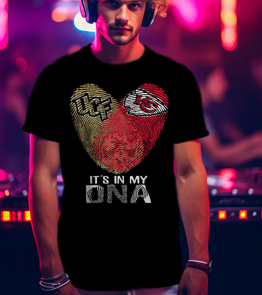 Ucf Knights Chiefs It's In My Dna Fingerprint Heart T-Shirt