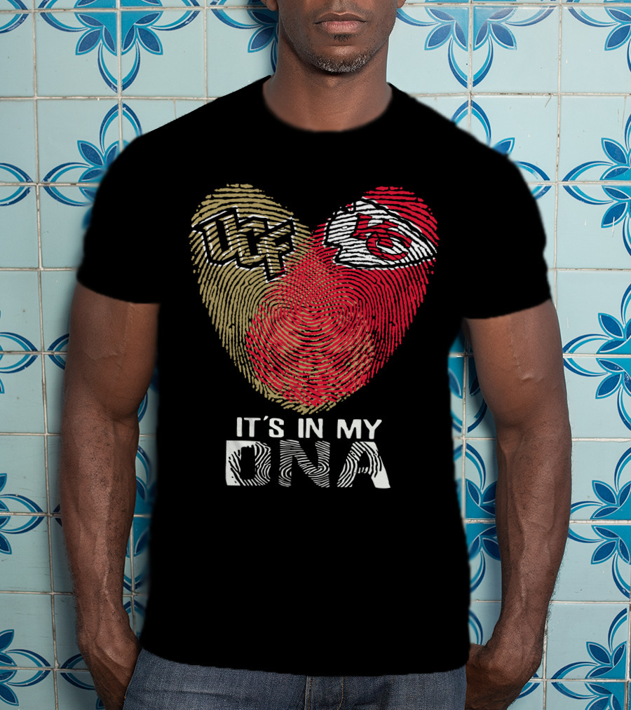 Ucf Knights Chiefs It's In My Dna Fingerprint Heart T-Shirt