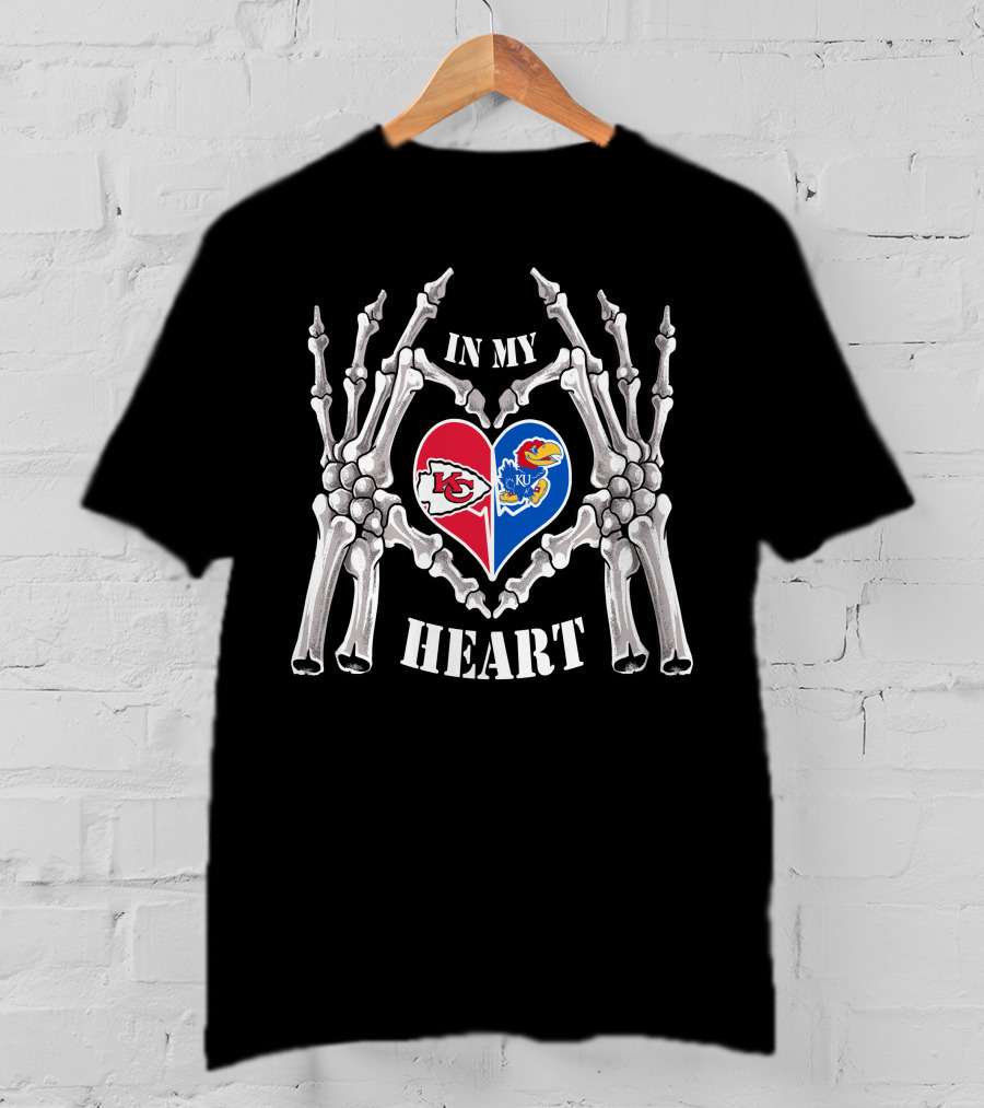 In My Heart Kansas City Chiefs Kc Jayhawks Ku T-Shirt