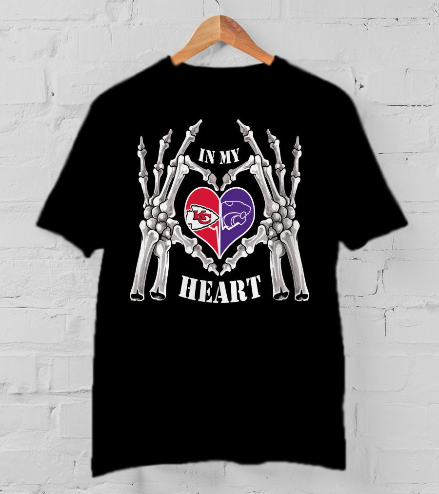 In My Heart Kansas City Chiefs Kansas State Wildcats T-Shirt