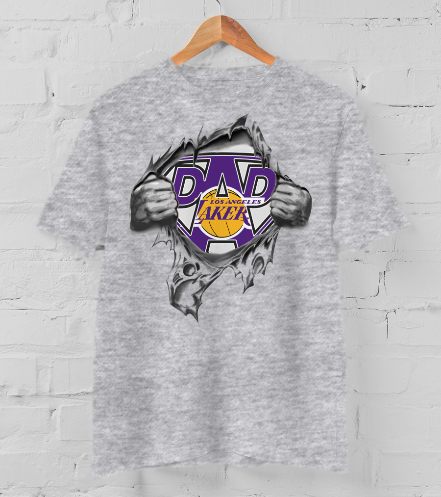 Los Angeles Lakers Dad Superhero Rip T-Shirt