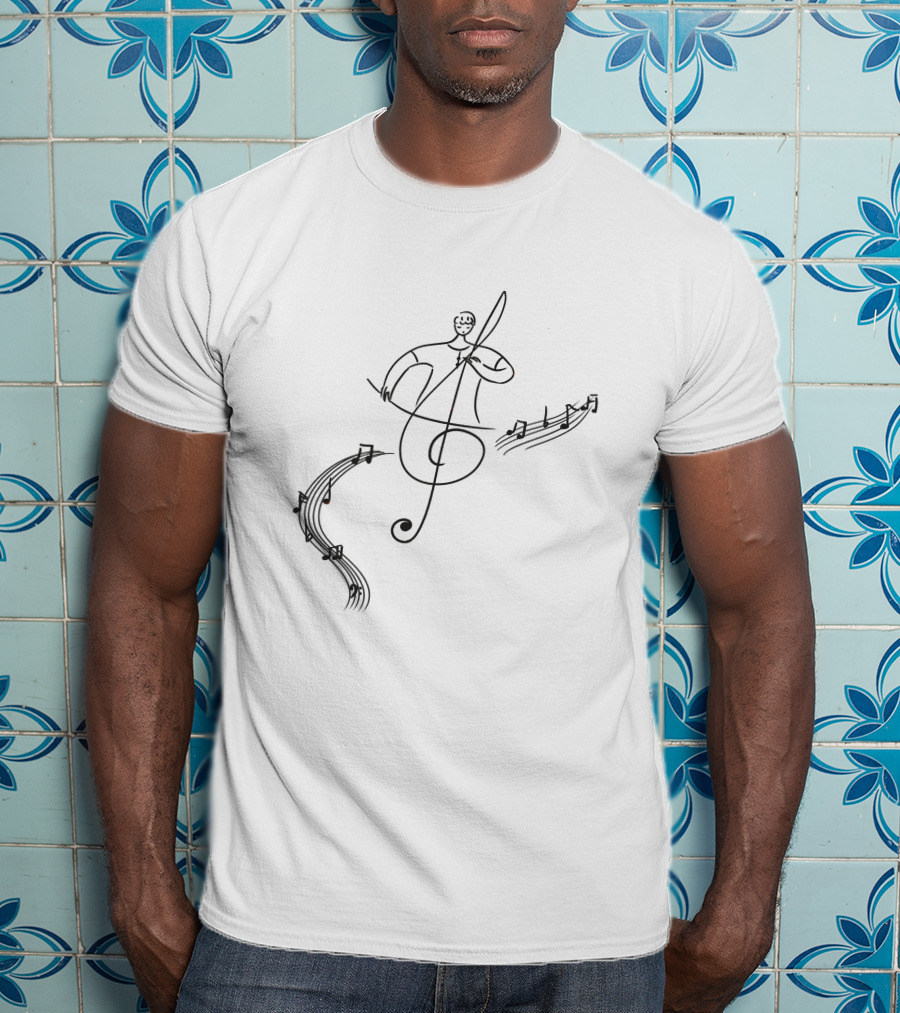 Creative Music Treble Clef Conductor Sketch T-Shirt