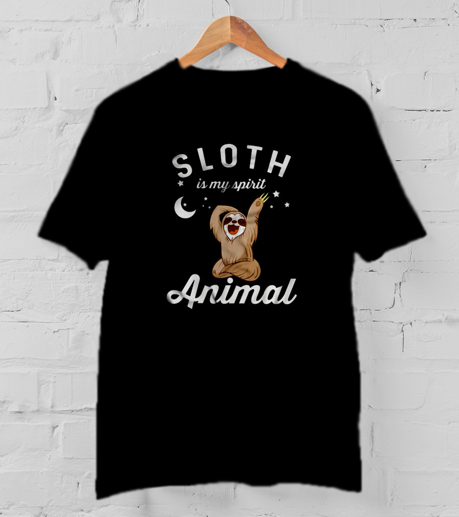 Sloth Is My Spirit Animal Moon Stars T-Shirt