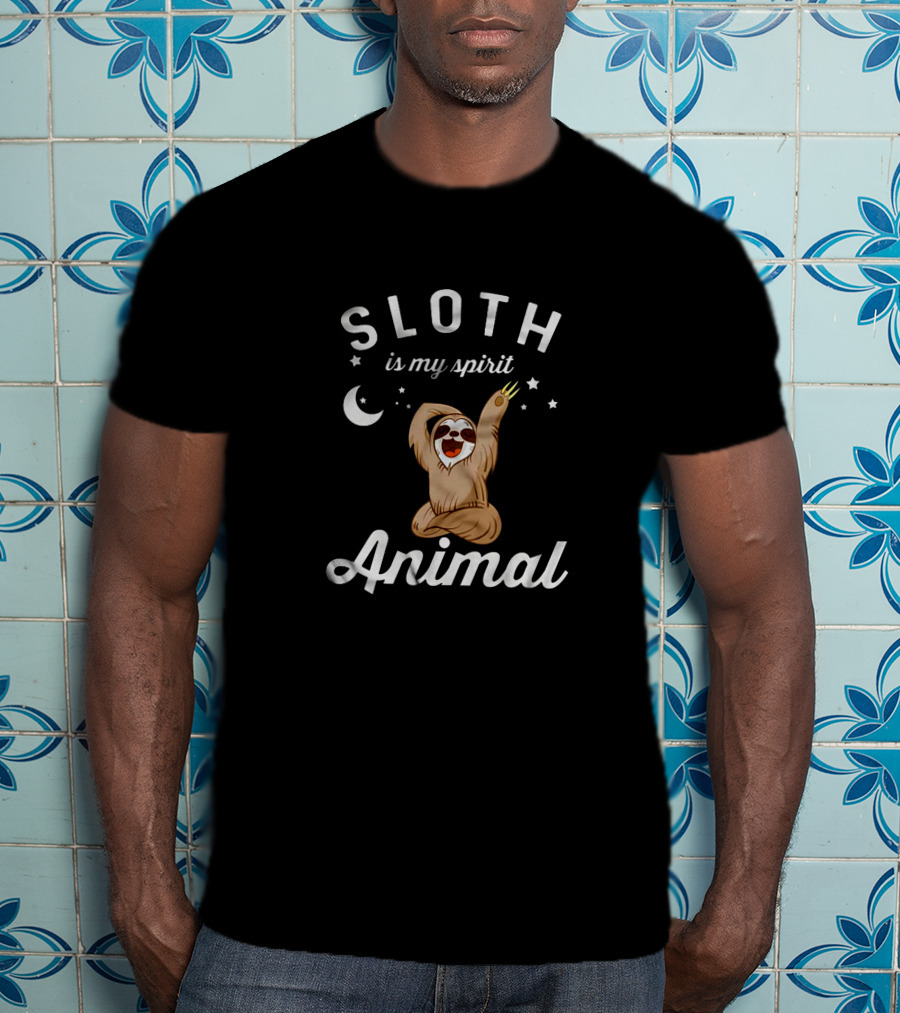 Sloth Is My Spirit Animal Moon Stars T-Shirt