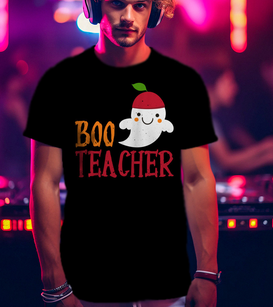 Boo Teacher Ghost Pirate Themed Funny Halloween Costume Teacher T-Shirt