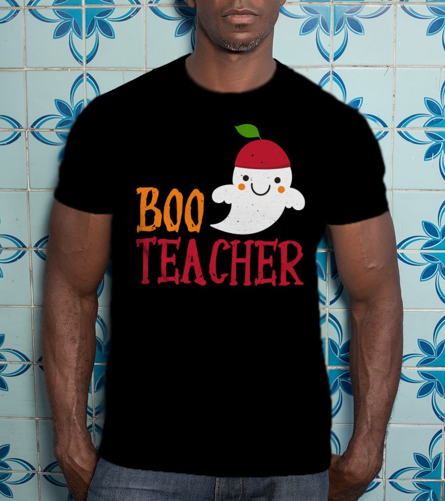Boo Teacher Ghost Pirate Themed Funny Halloween Costume Teacher T-Shirt