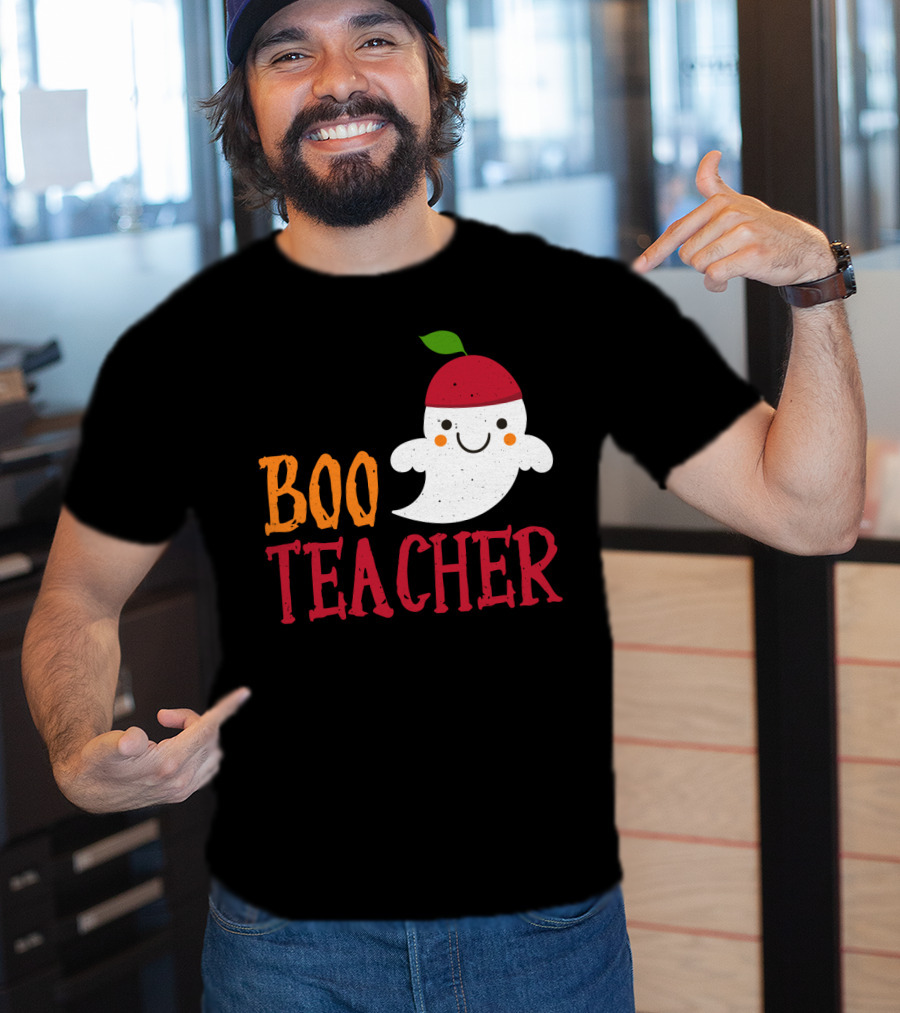 Boo Teacher Ghost Pirate Themed Funny Halloween Costume Teacher T-Shirt