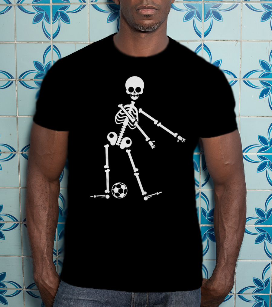 Skeleton Flossing Dance With Soccer Ball T-Shirt