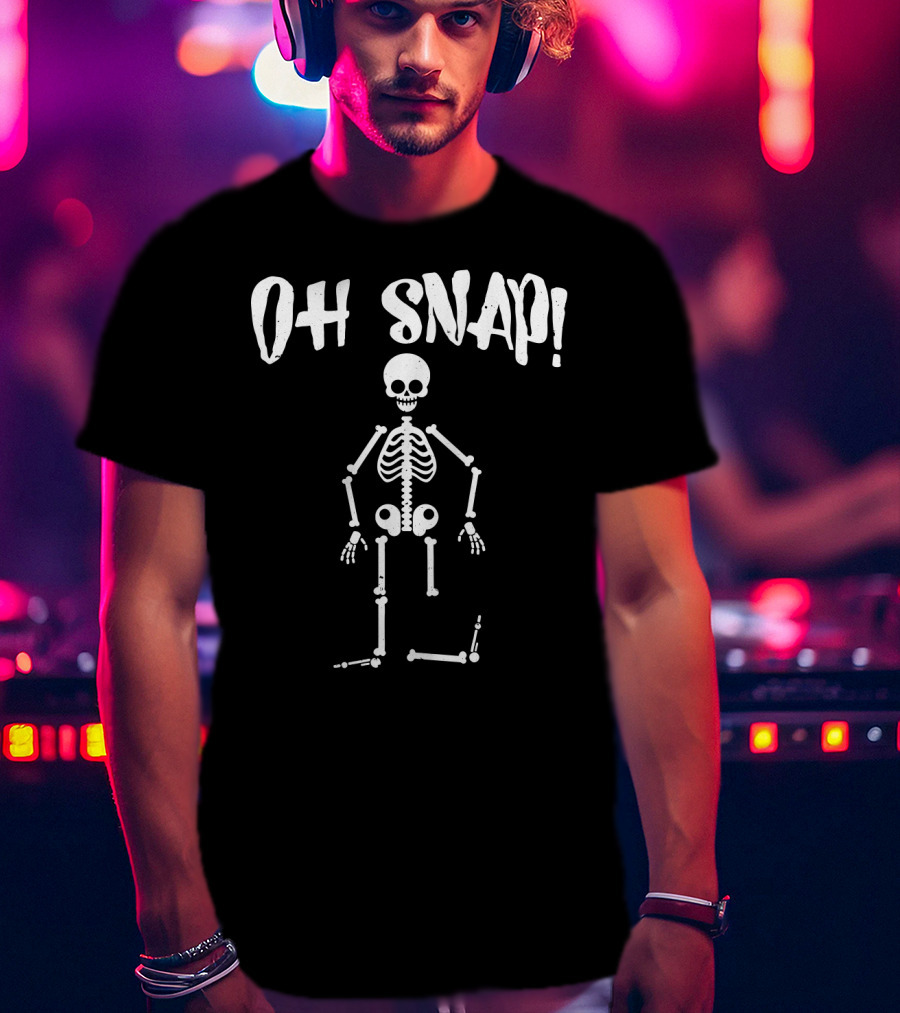 Oh Snap Funny Halloween Skeleton Style With Missing Leg T-Shirt