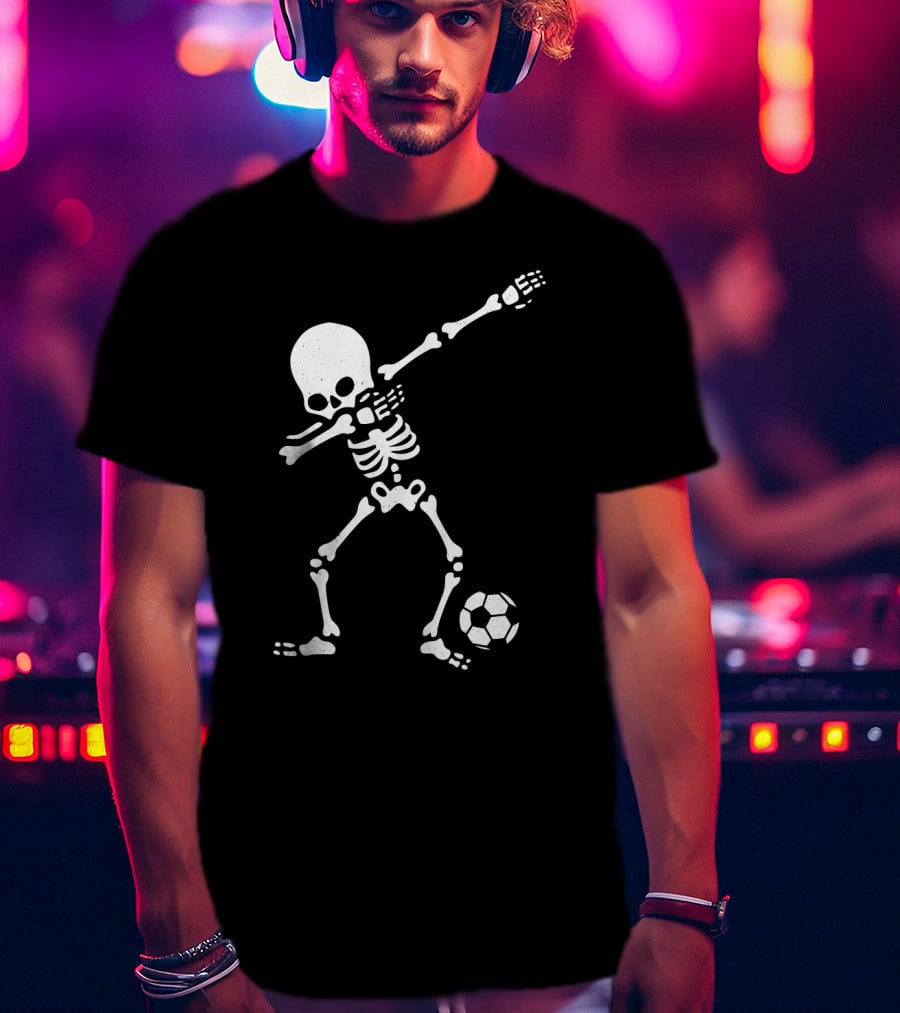 Skeleton Dabbing With Soccer Ball Pose T-Shirt