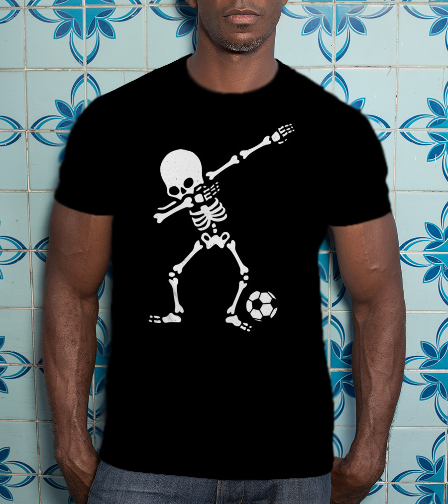 Skeleton Dabbing With Soccer Ball Pose T-Shirt