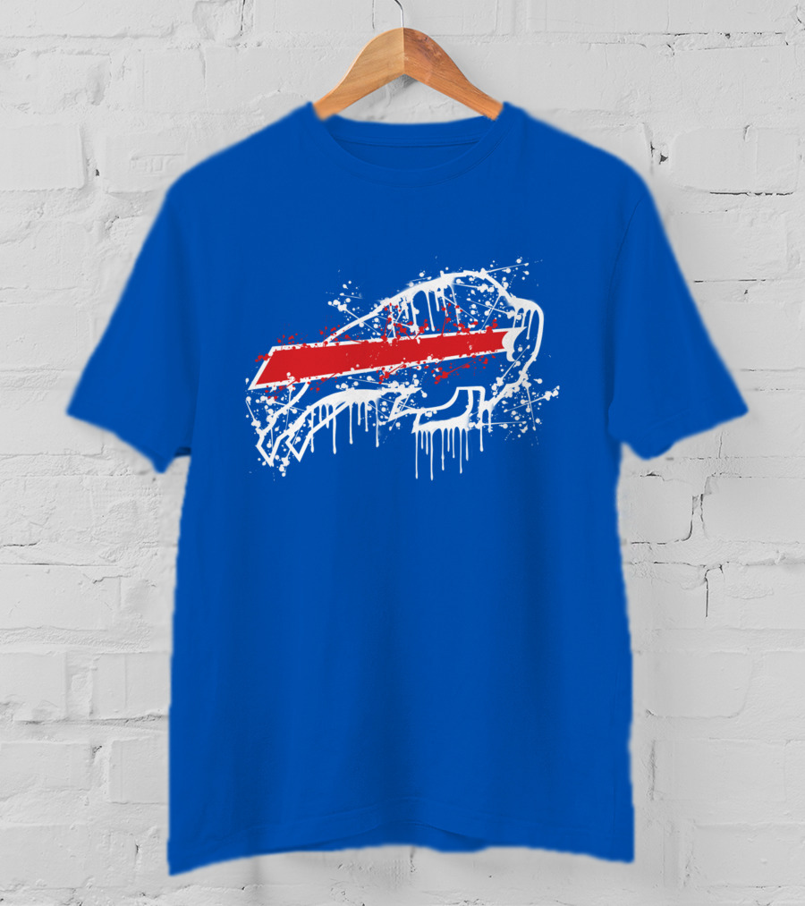 Buffalo Bills Paint Drip Splatter T-Shirt