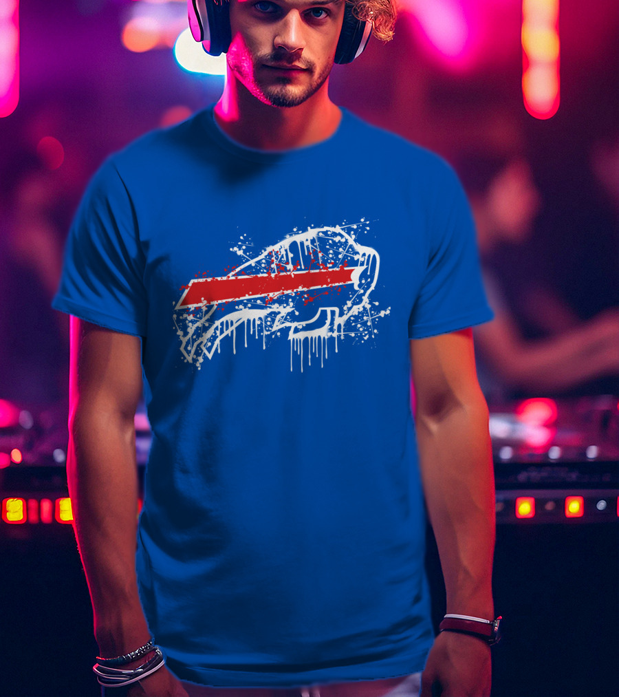 Buffalo Bills Paint Drip Splatter T-Shirt