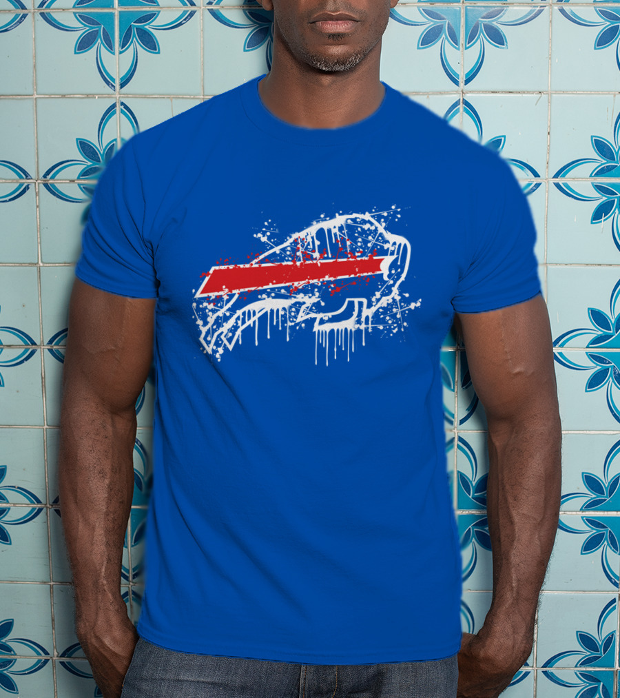 Buffalo Bills Paint Drip Splatter T-Shirt