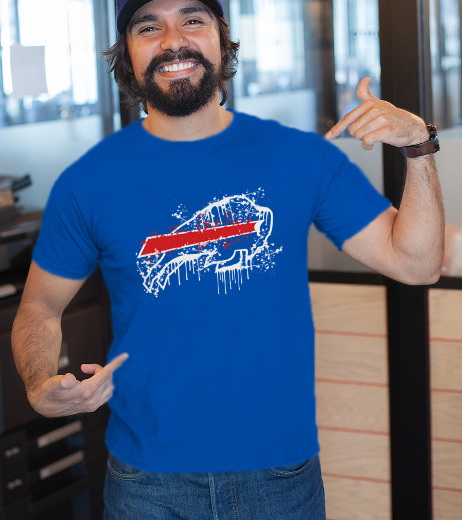 Buffalo Bills Paint Drip Splatter T-Shirt