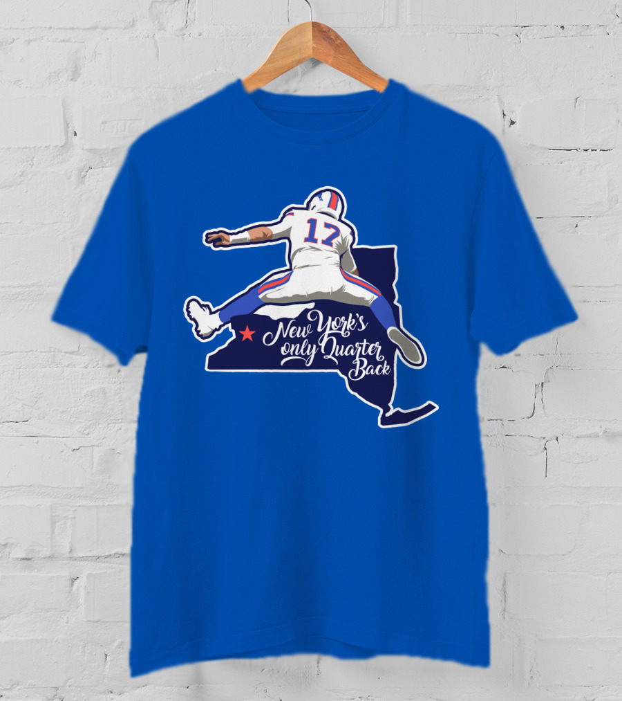 New York's Only Quarter Back 17 Football Outline T-Shirt