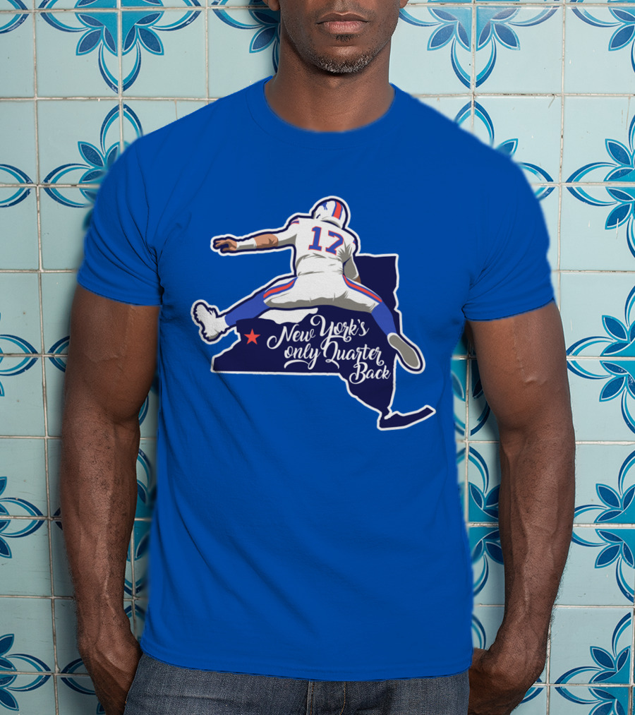 New York's Only Quarter Back 17 Football Outline T-Shirt
