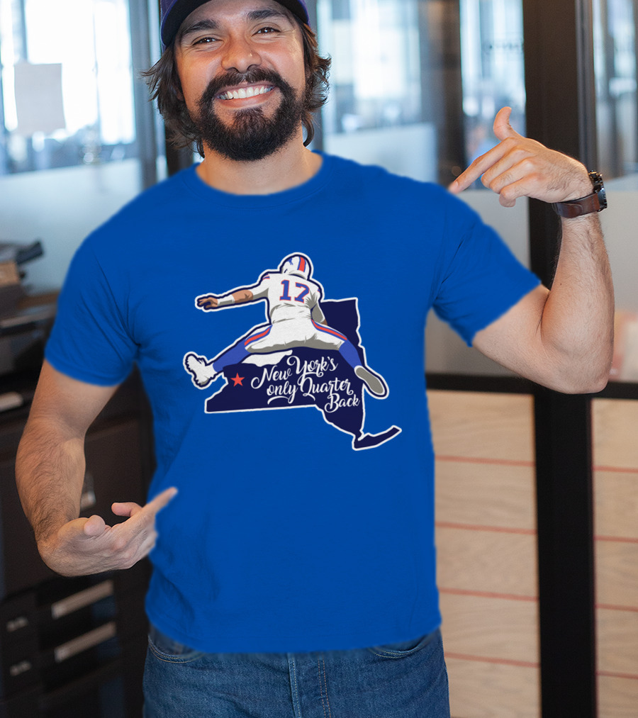 New York's Only Quarter Back 17 Football Outline T-Shirt