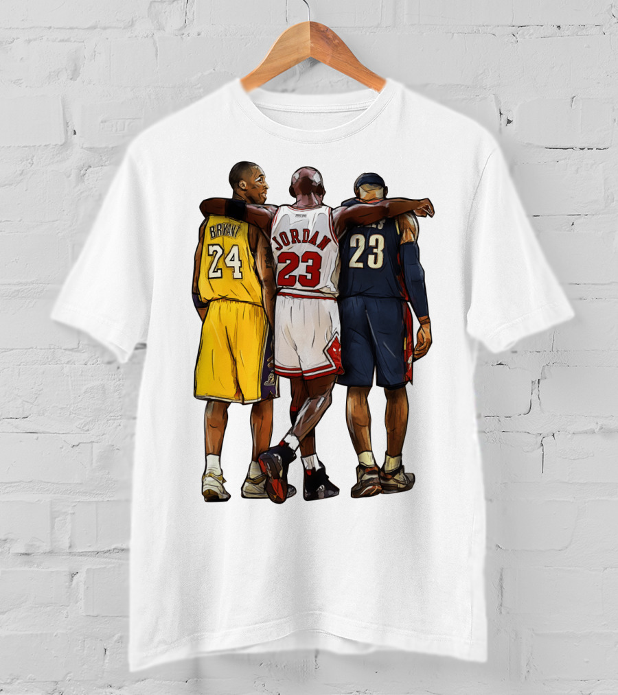 Kobe Bryant Michael Jordan 23 Lebron James 24 23 23 Lakers Bulls Cavaliers T-Shirt