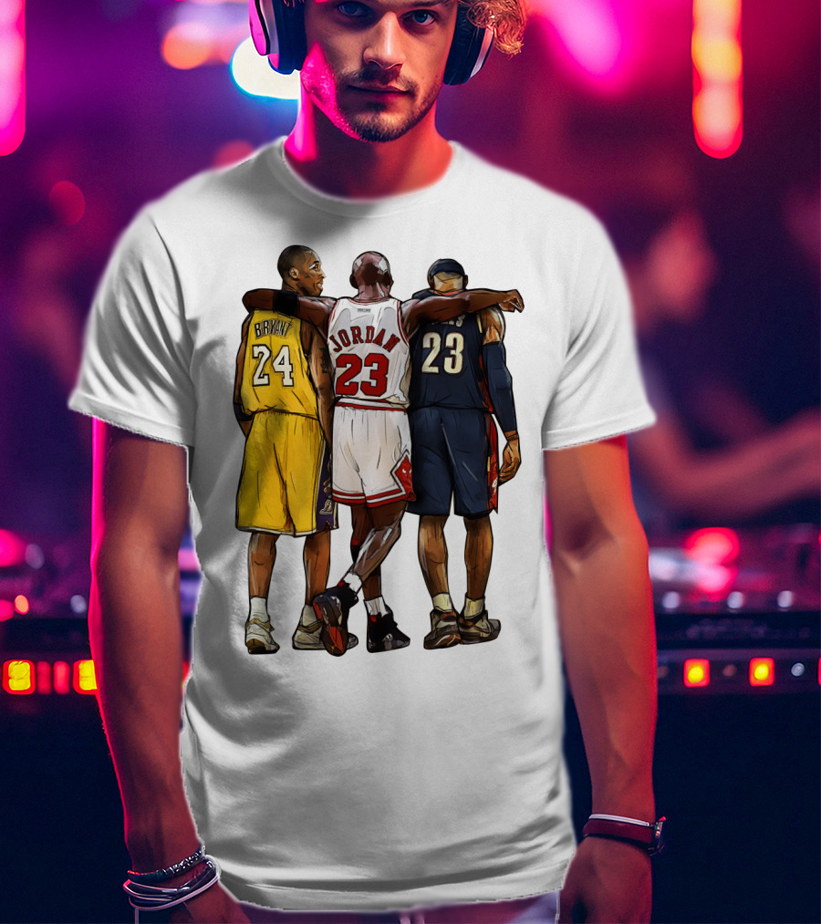 Kobe Bryant Michael Jordan 23 Lebron James 24 23 23 Lakers Bulls Cavaliers T-Shirt
