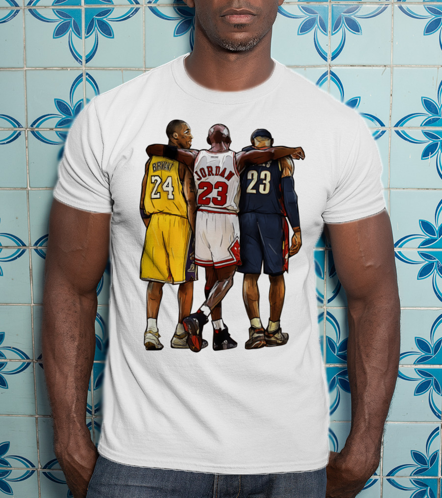 Kobe Bryant Michael Jordan 23 Lebron James 24 23 23 Lakers Bulls Cavaliers T-Shirt