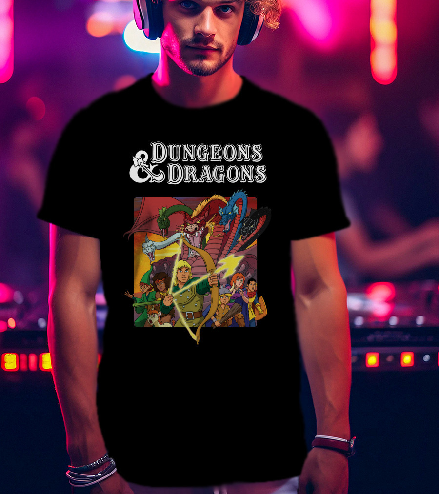 Dungeons And Dragons Animated Adventure Party Battle T-Shirt