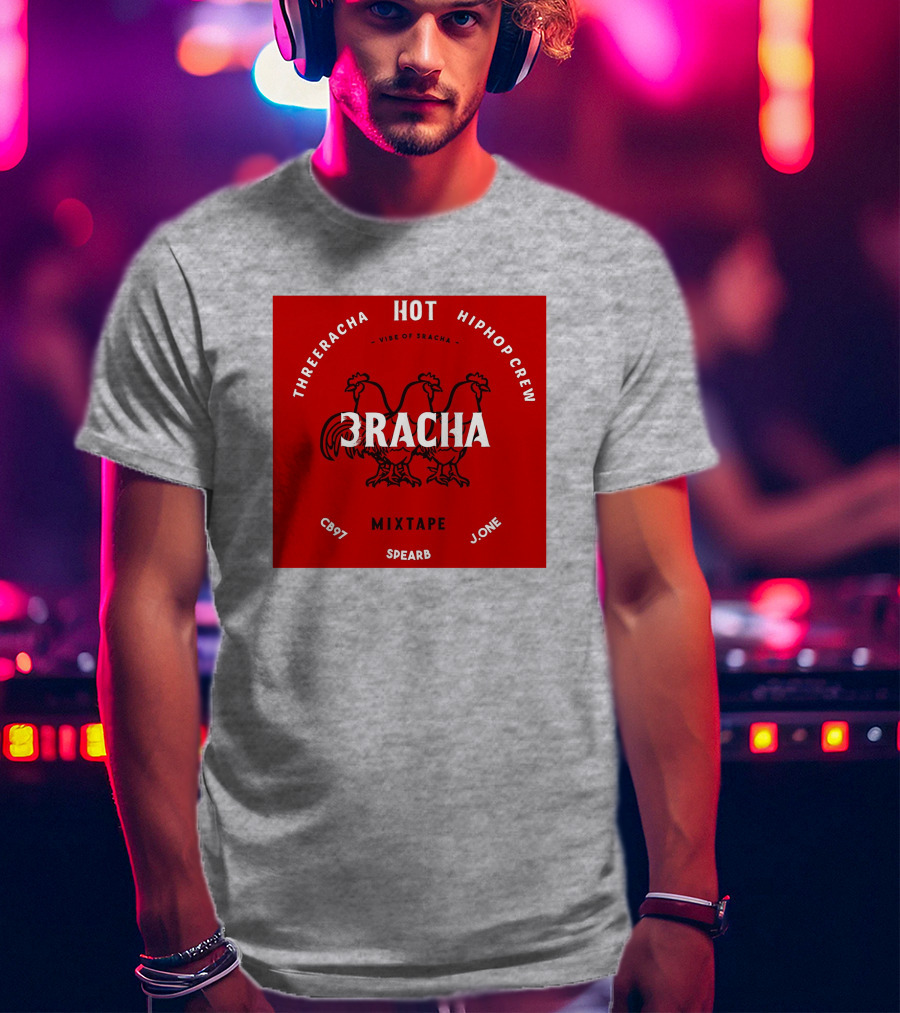 Three Racha Hot Hip Hop Crew Mixtape 3racha Vibe Of 3racha CB97 Spearb J.One T-Shirt
