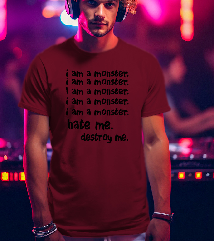 I Am A Monster Hate Me Destroy Me Pete Wentz Fall Out Boy Lyric T-Shirt