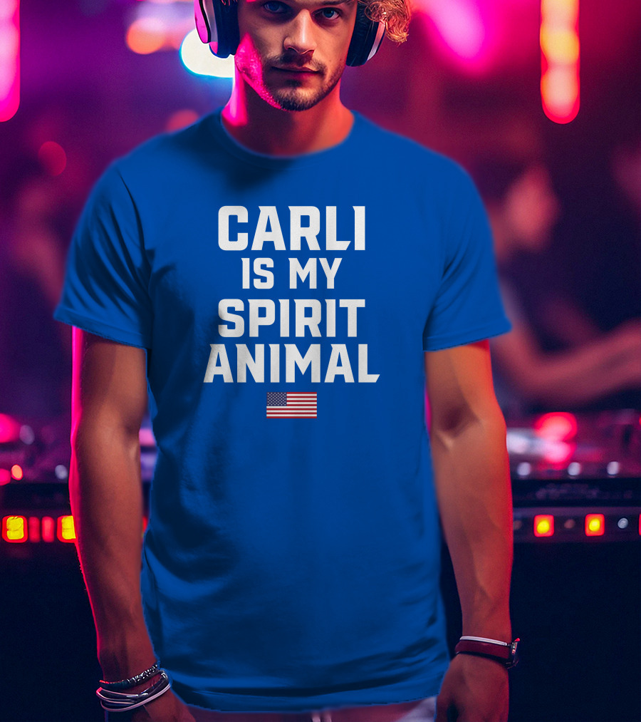 Carli Is My Spirit Animal American Flag T-Shirt