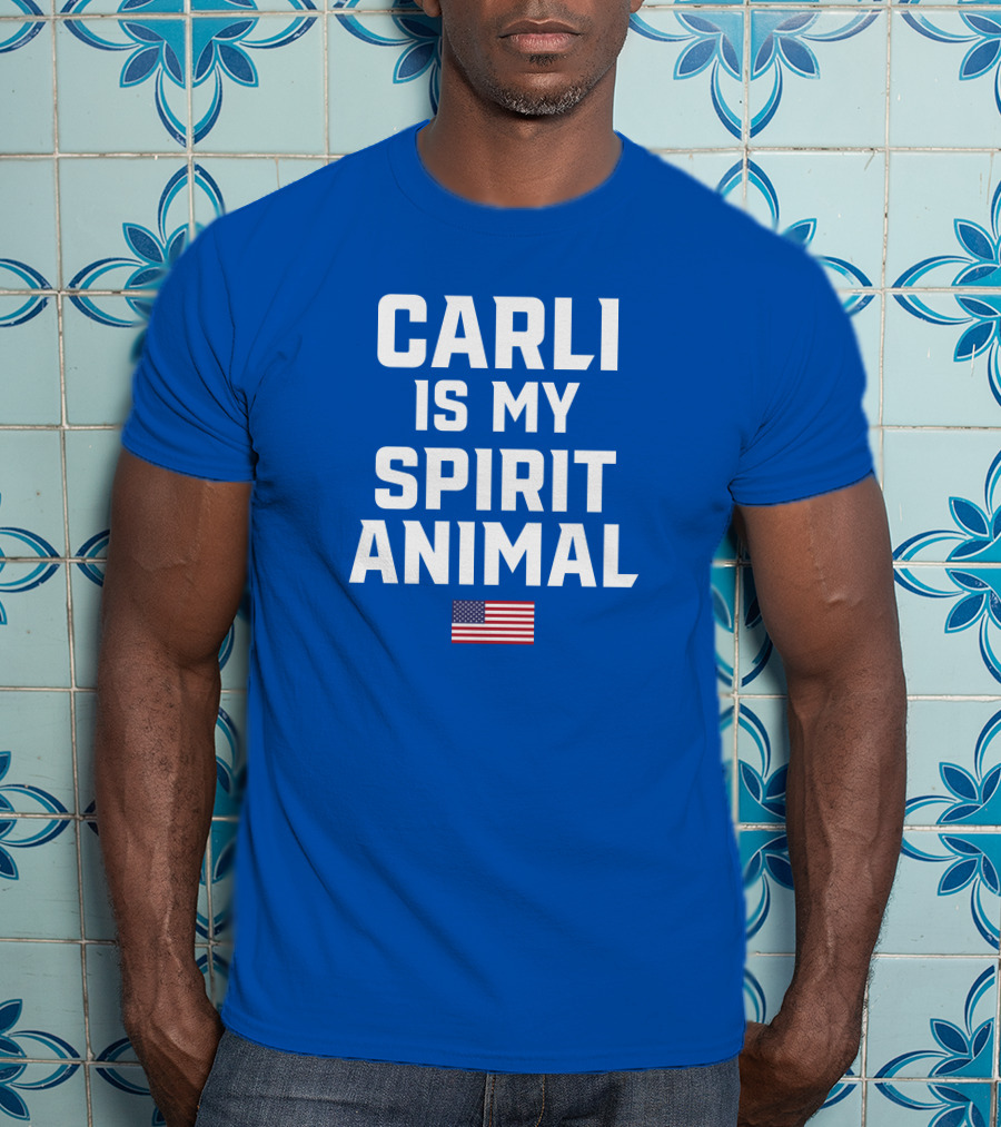 Carli Is My Spirit Animal American Flag T-Shirt