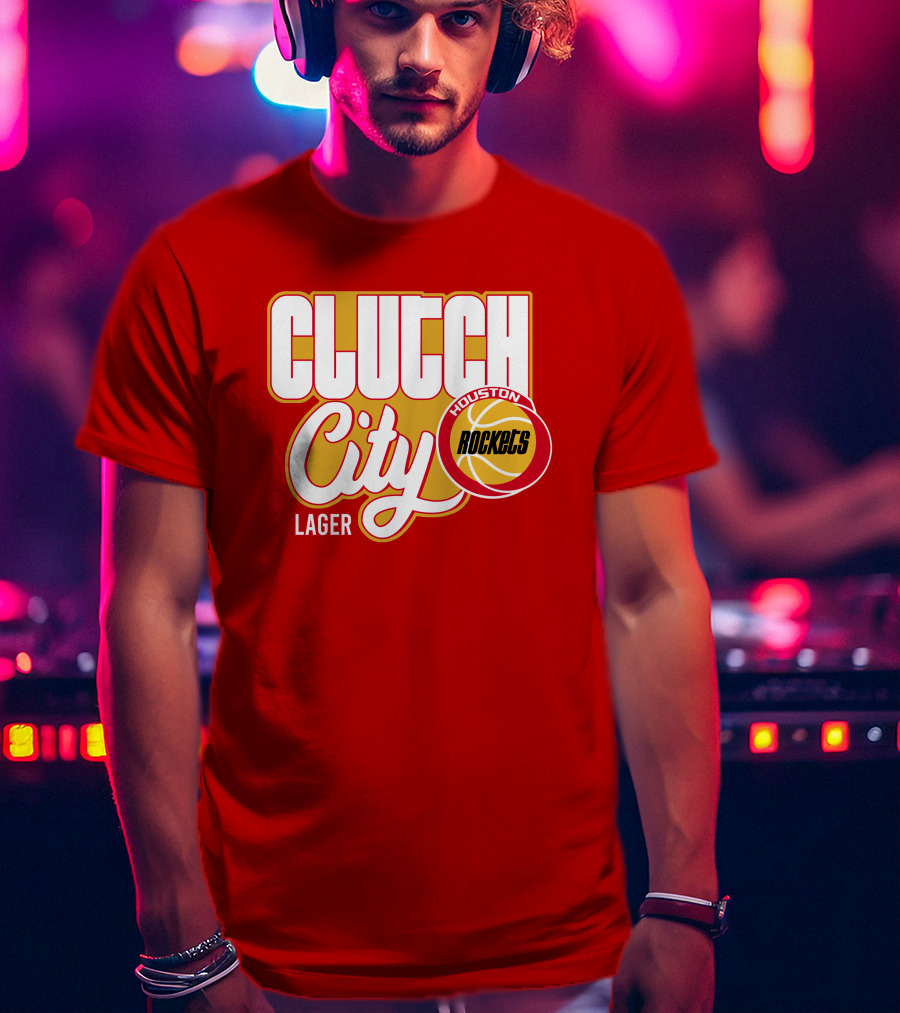 Houston Rockets Clutch City Lager Basketball Vernon Maxwell T-Shirt