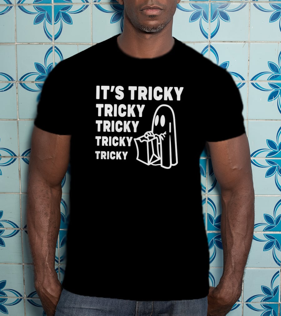 It's Tricky Ghost Boo Halloween Featuring LittleVodkaOwl T-Shirt