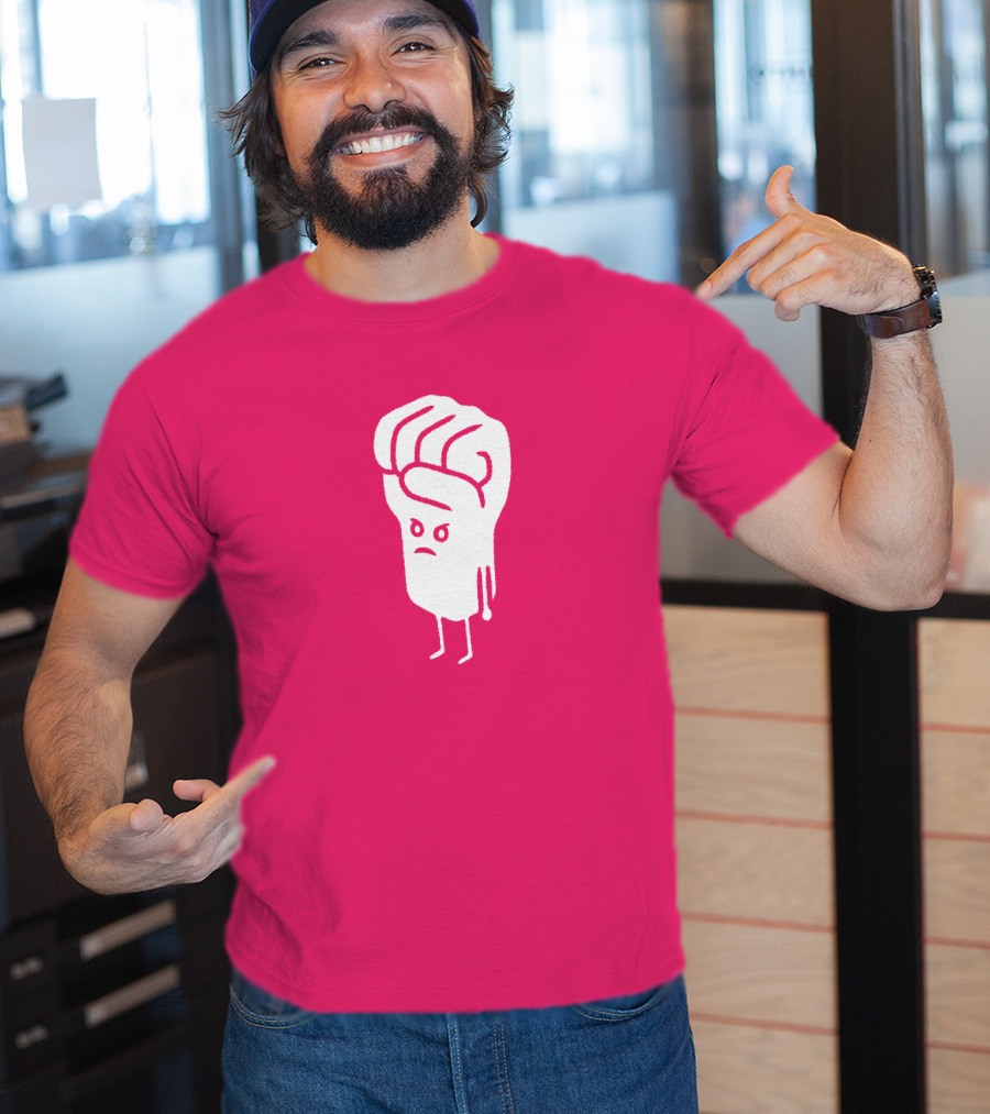 Tumindig By Linya-Linya Saab Fist Character On Pink Background T-Shirt