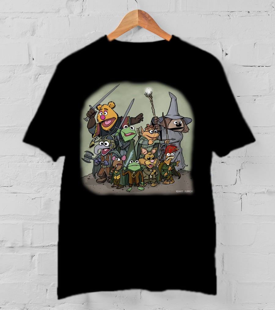 Fellowship Of The Muppets By Kenny Durkin Fantasy Crossover T-Shirt
