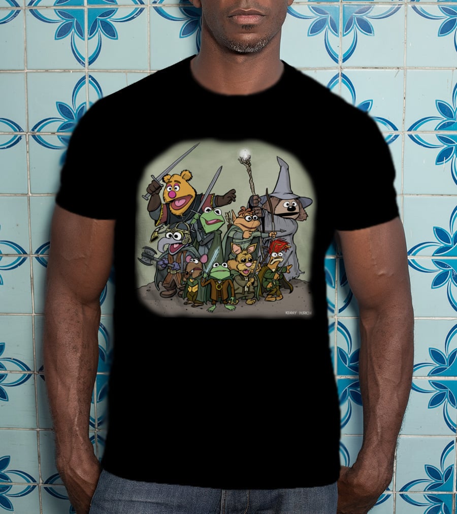 Fellowship Of The Muppets By Kenny Durkin Fantasy Crossover T-Shirt