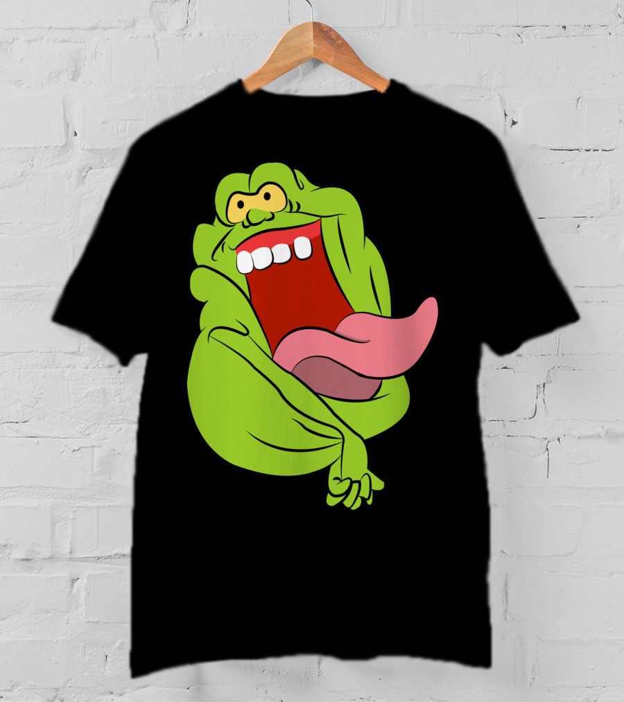 The Real Ghostbusters Slimer Tongue Out Iconic Cartoon Ghost Character T-Shirt