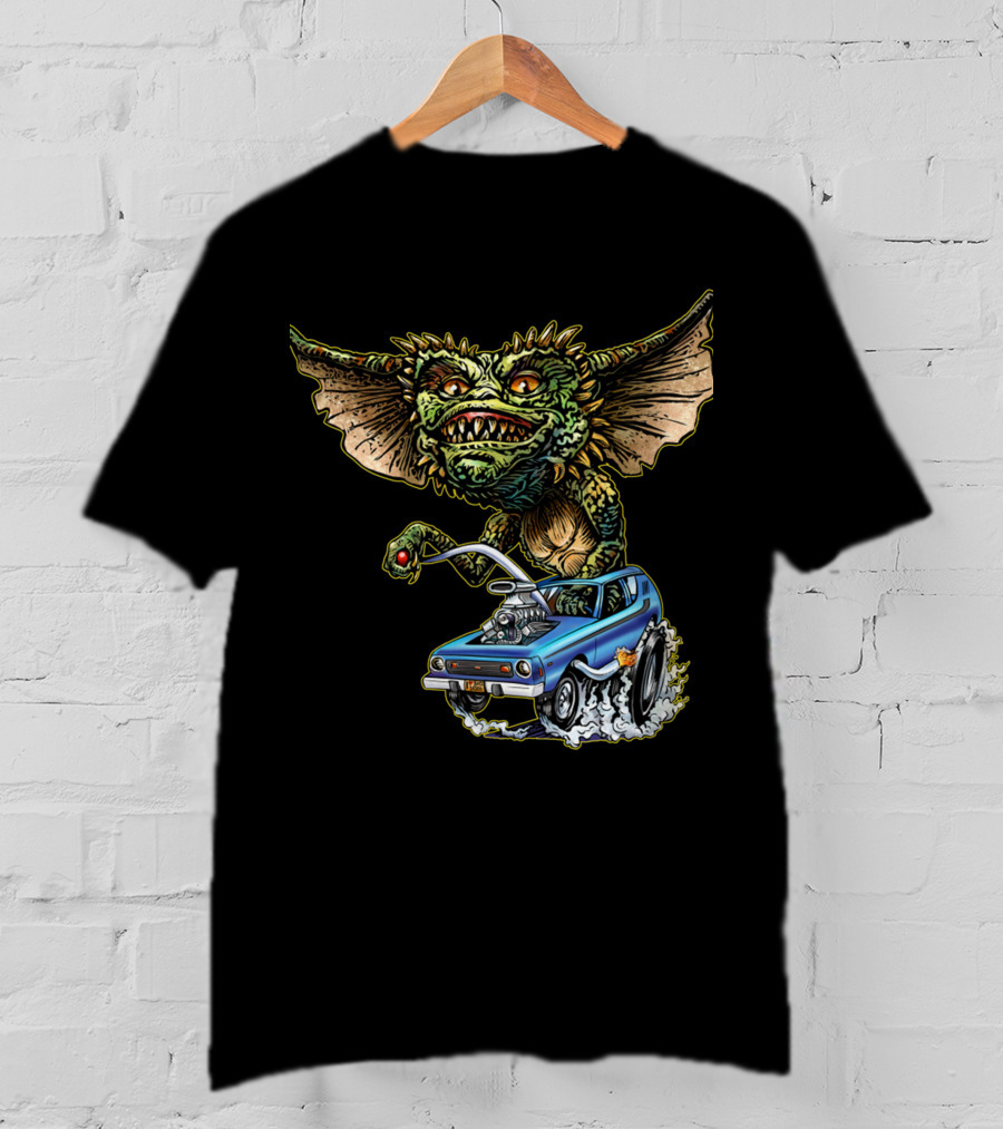 Gremlins Monster With Muscle Car Adventure T-Shirt