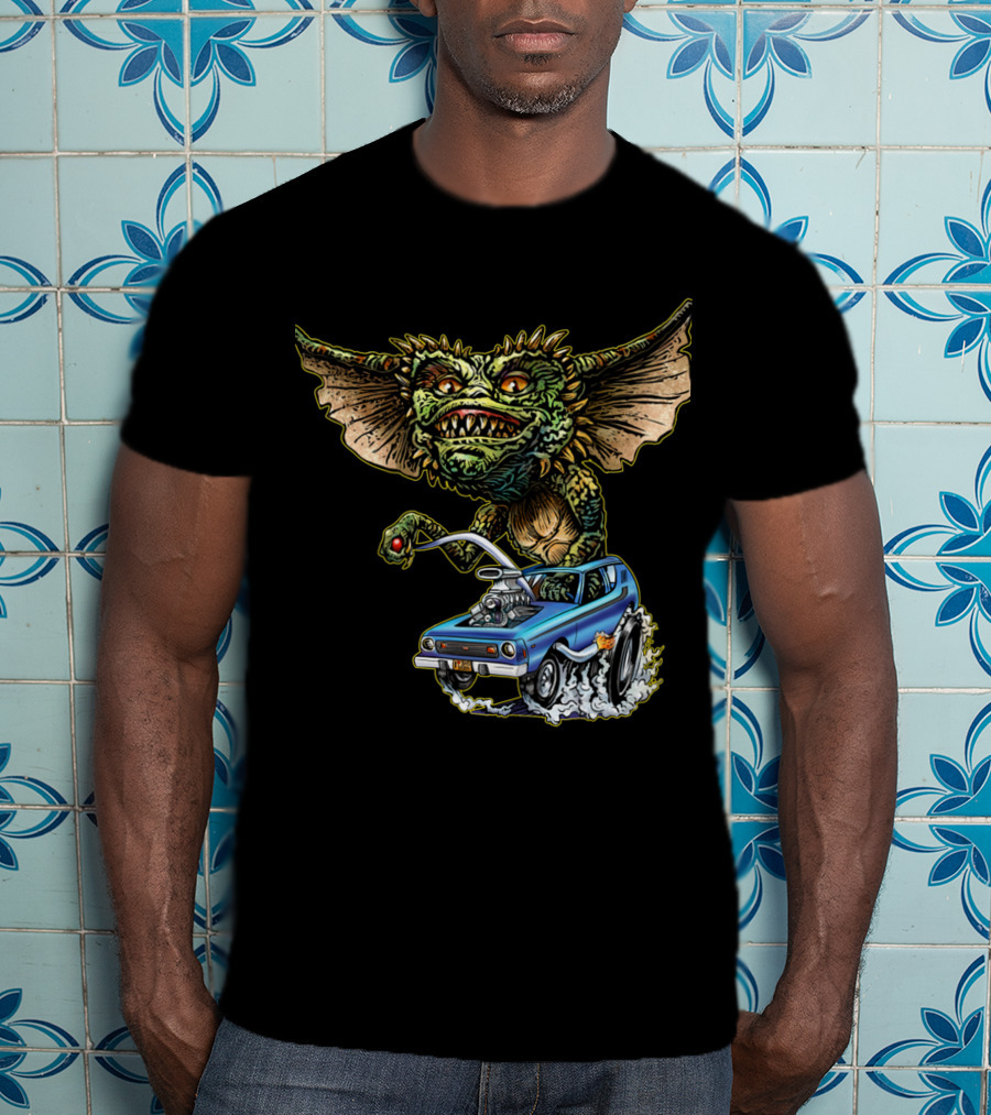 Gremlins Monster With Muscle Car Adventure T-Shirt
