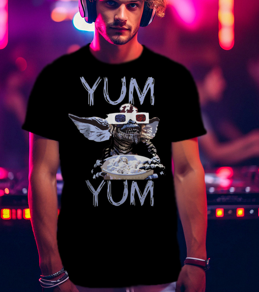 Gremlins Stripe Yum Yum 3D Glasses Eating T-Shirt