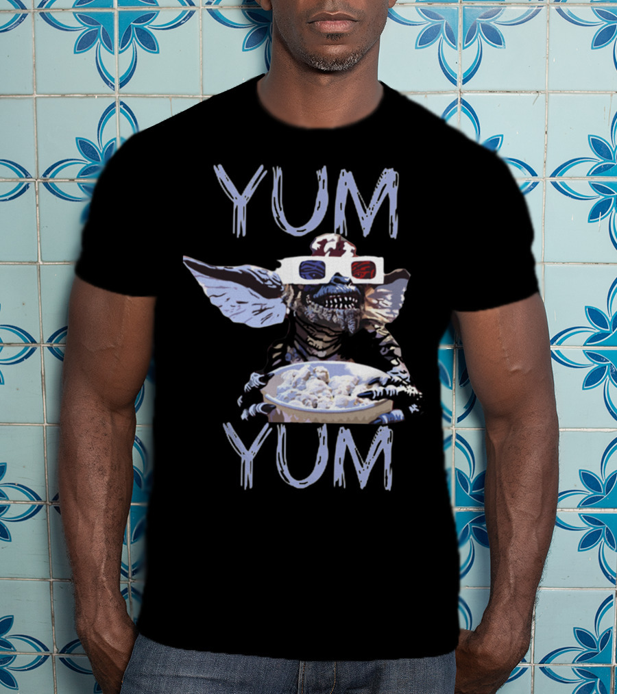 Gremlins Stripe Yum Yum 3D Glasses Eating T-Shirt