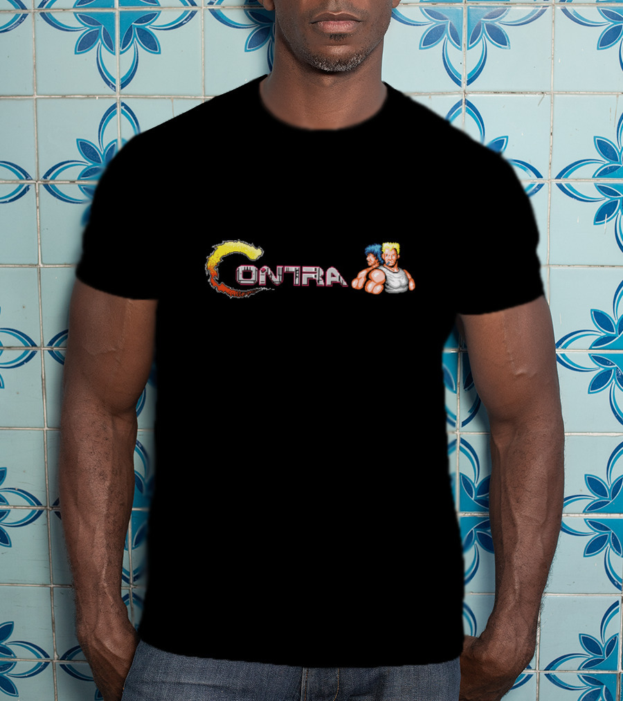 Contra Retro Classic Arcade Game Logo And Characters T-Shirt