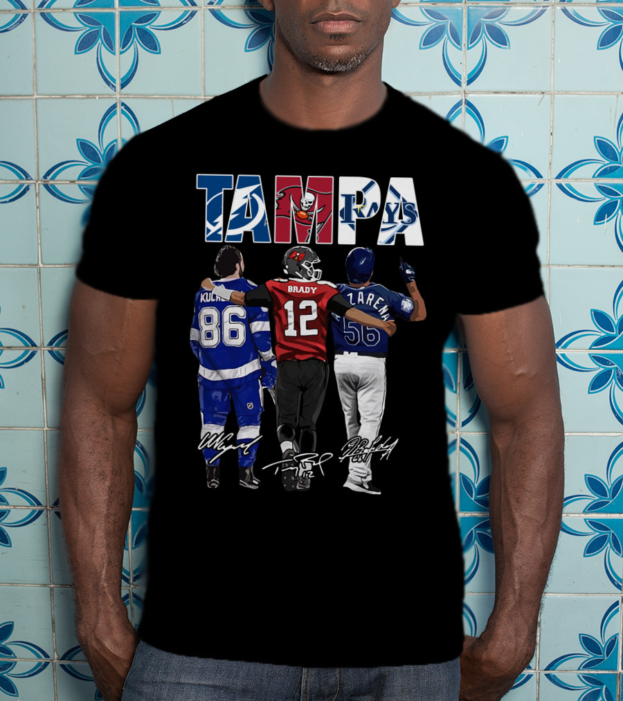 Tampa Bay Lightning Buccaneers Rays Kucherov Brady Arozarena T-Shirt