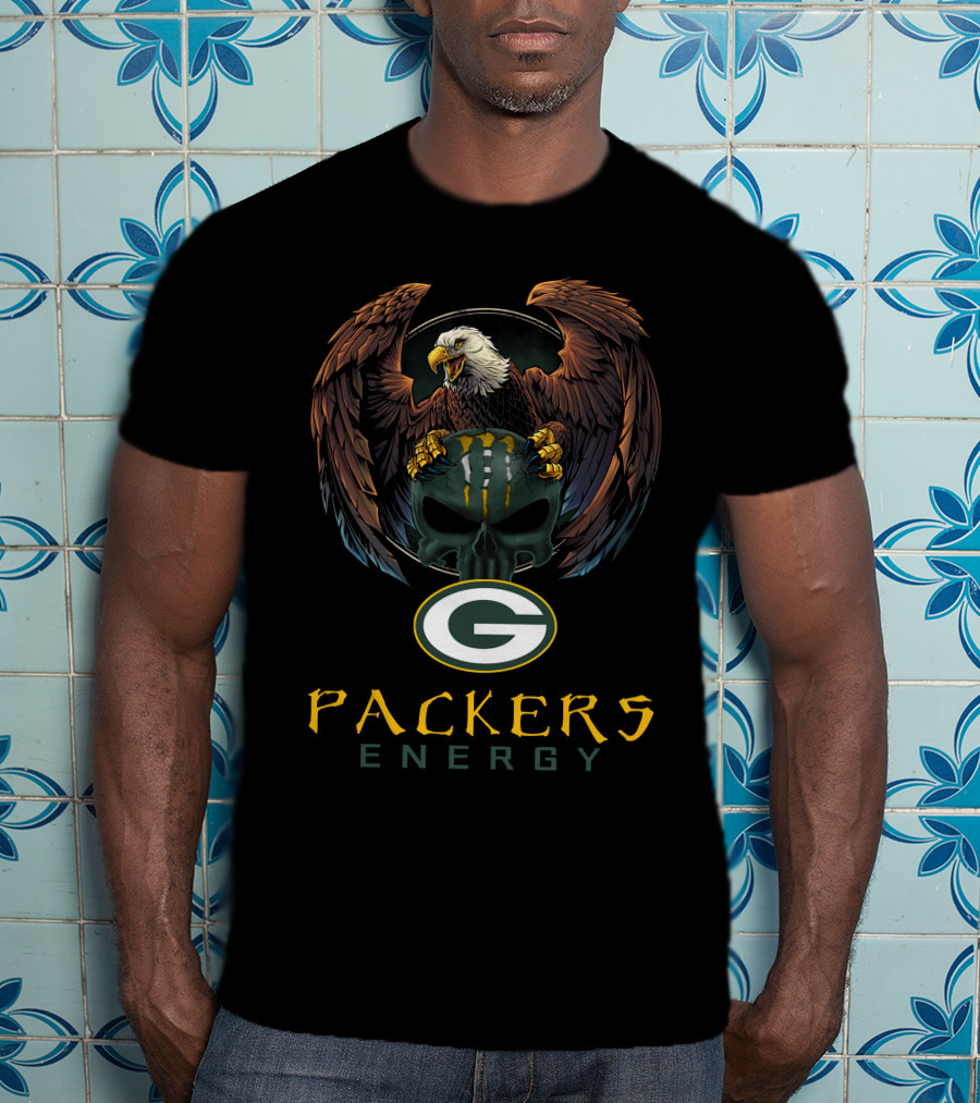 Packers Energy Eagle Skull Green Bay Packers T-Shirt